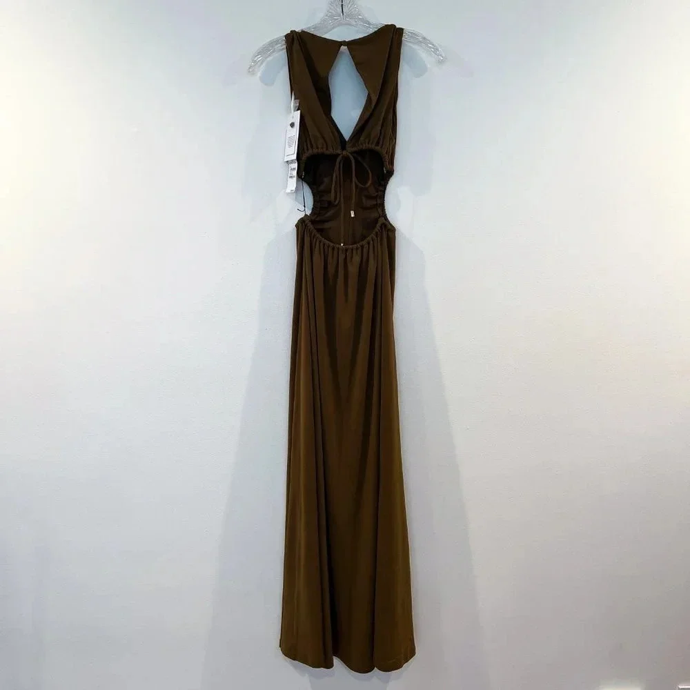 Significant Other Ingrid Cutout Back Adjustable Formal Dress in Dark Gold - Picture 6 of 9